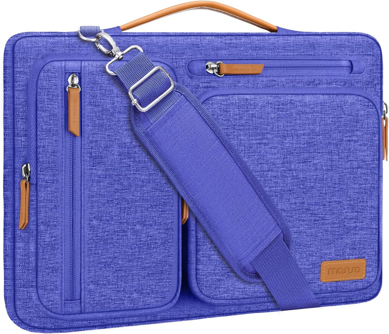 15.6 Inch Laptop Shoulder Bag 360 Protective Messenger 4 Zipper Pockets9