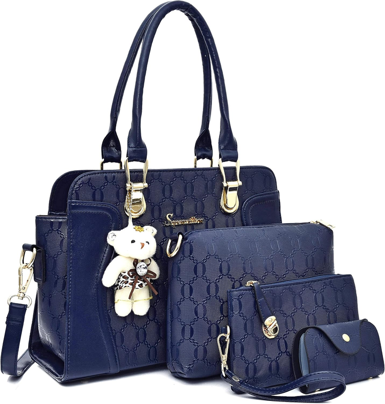 Women Fashion Handbag Set 4PCS Tote Shoulder Top Handle Satchel Purse9