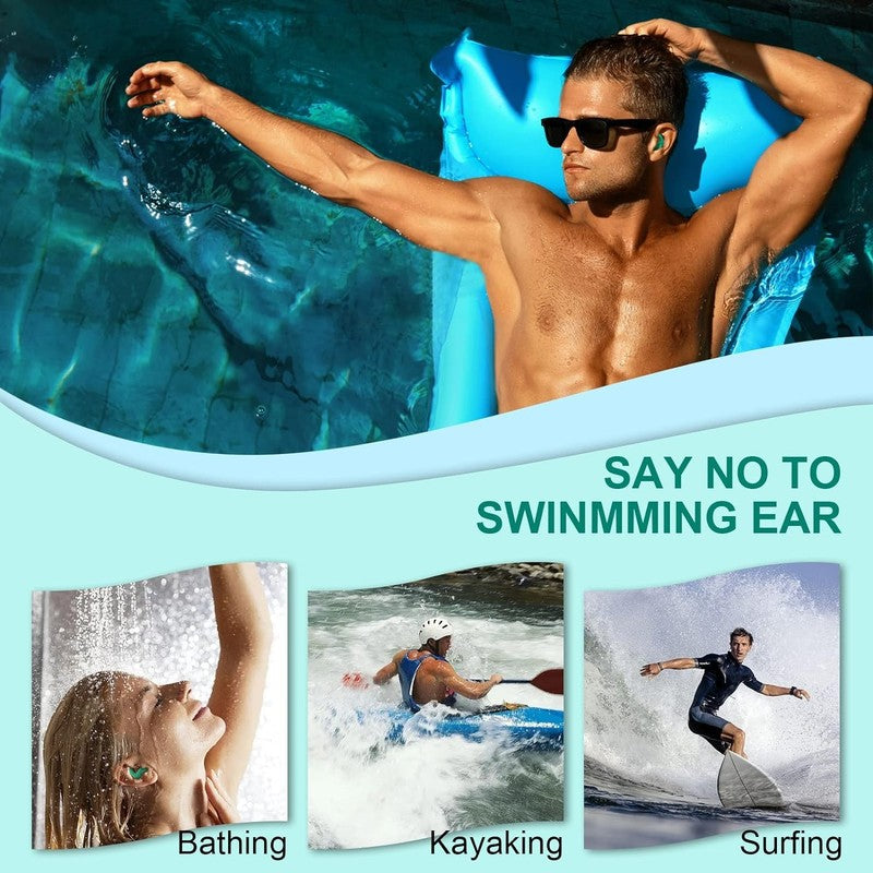 3 Pairs Swimming Ear Plugs Silicone Waterproof Reusable for Swimming Surfing4