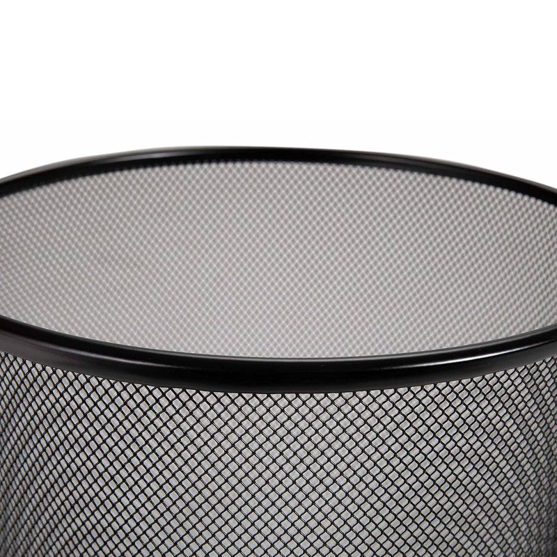2-Pack 6 Gallon Steel Mesh Trash Cans, Black Round Wastebaskets for Home/Office1