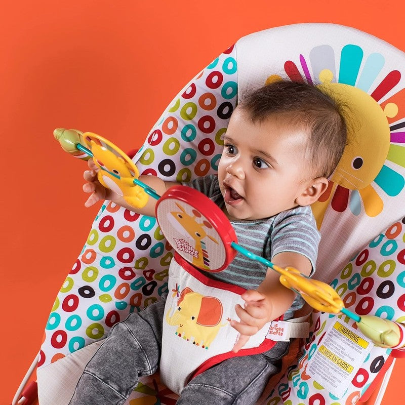 Portable Baby Bouncer Seat w/ Vibrations Toy Bar 0 6M 6 20lbs9