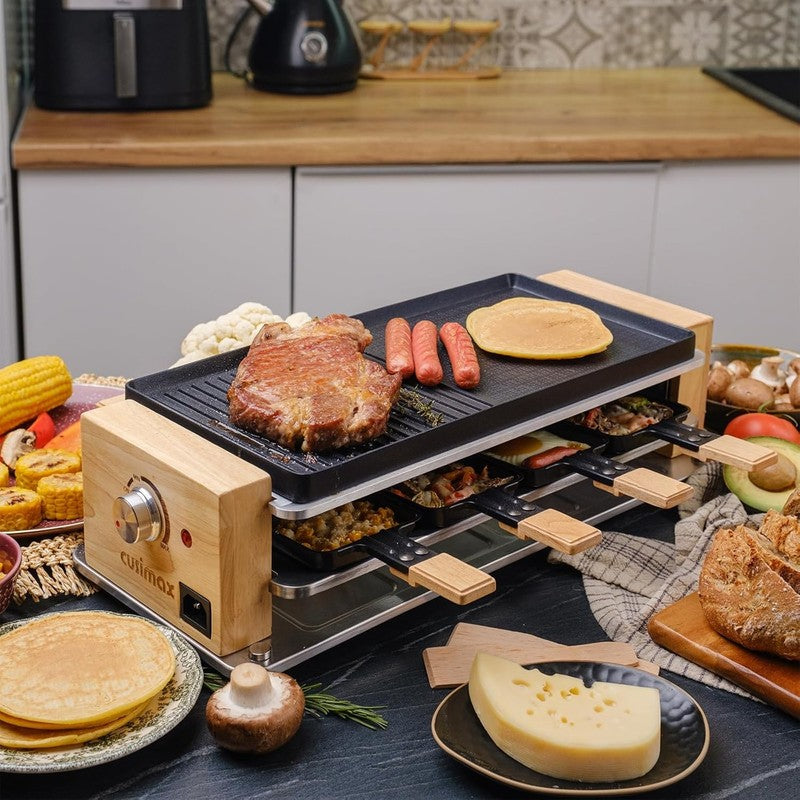 2 in 1 Electric Raclette Table Grill Korean BBQ Nonstick 8 Cheese Pans3