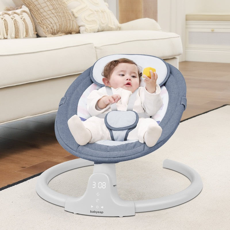 Baby Swing for Infants Motorized Swing w/ Music Speaker Remote Control Blue6