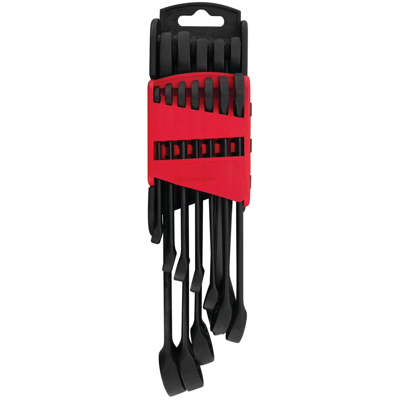 12Pc SAE Combination Wrench Set CR V Black Phosphate 1/4 7/8in Hinged Rack2