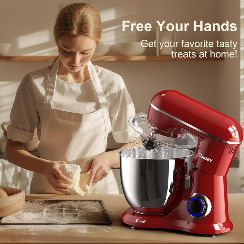 3-in-1 Stand Mixer 6.5QT 660W 10-Speed w/ Dough Hook Whisk Beater5