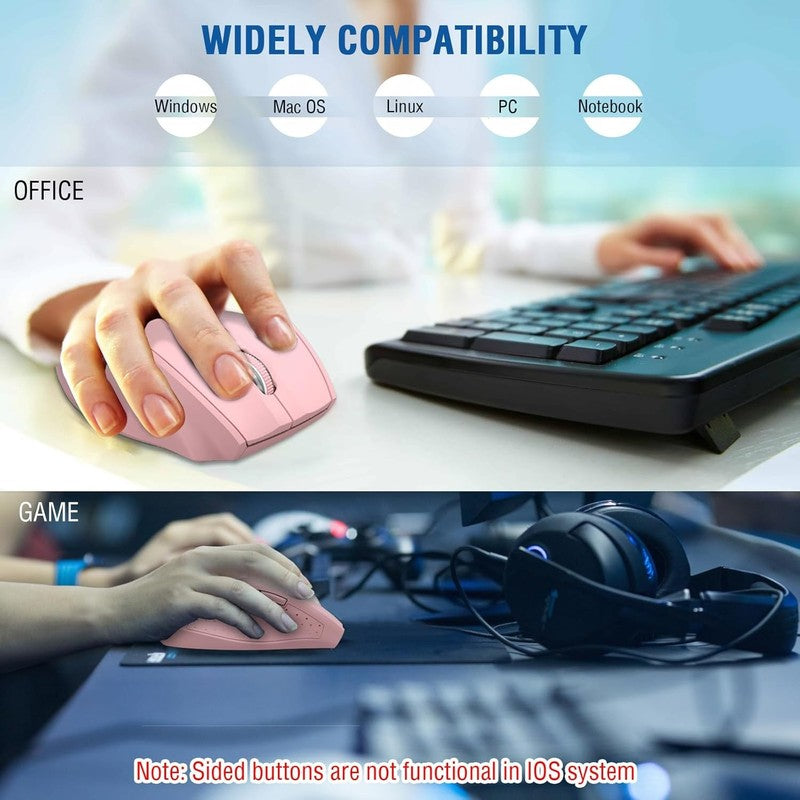 ireless Mouse 2.4Ghz 6 Buttons 4800 DPI Portable Optical Cordless USB6