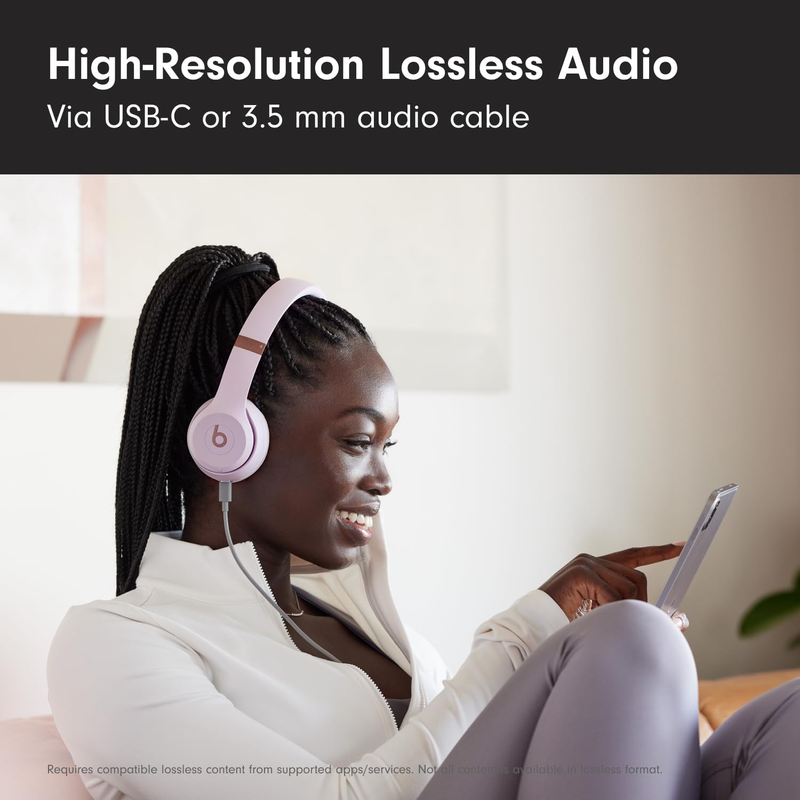 Solo 4 Wireless On-Ear Bluetooth Headphones 50Hr Battery Cloud Pink Android Comp6