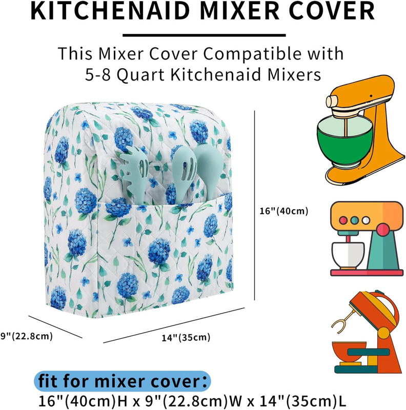 Hydrangea Stand Mixer Cover Fits KitchenAid 5 8 Qt w/ Pockets1