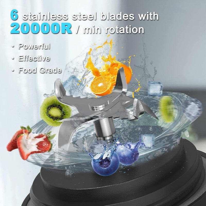 Portable Blender 20Oz Cordless Personal Blender w/ 6 Blades for Shakes & Travel2