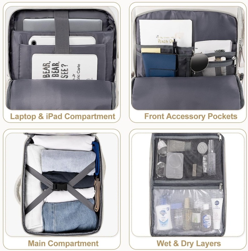 Travel Backpack Women Carry On Personal Item USB 16in Laptop Flight Bag4