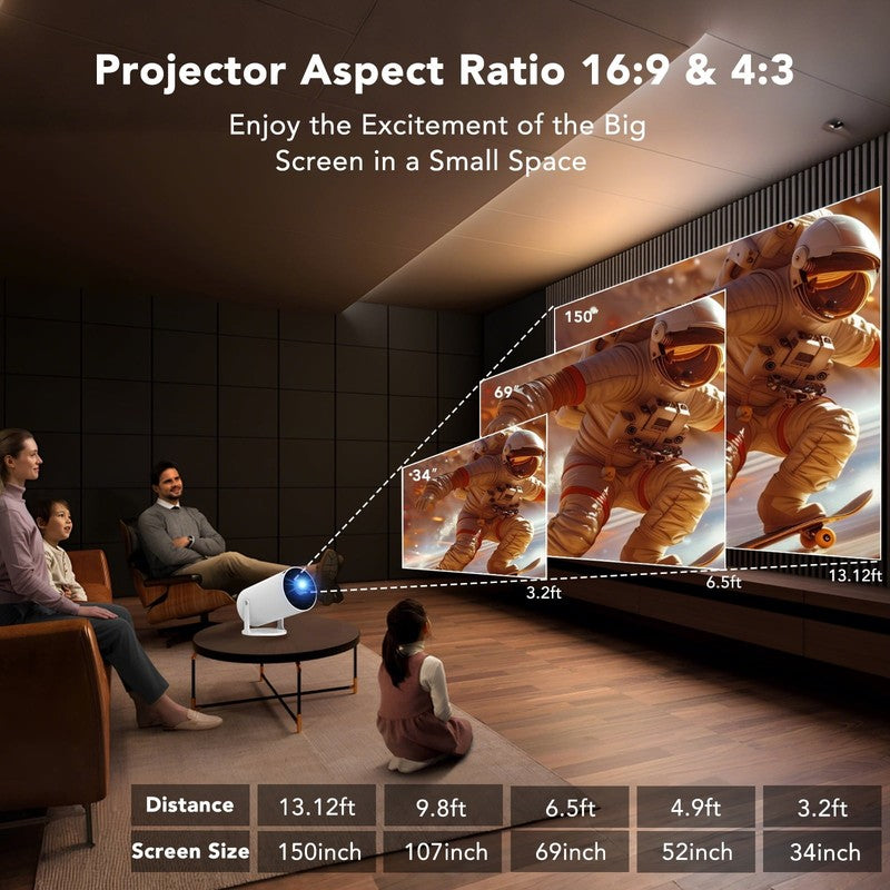 Mini Projector with Wifi and Bluetooth,4K 1080P Support Smart Portable Projector6