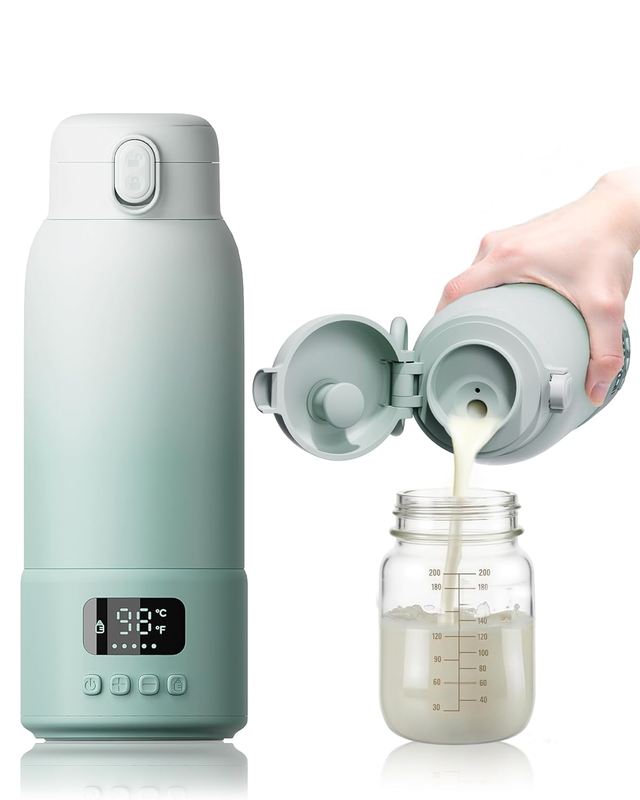 Portable Baby Bottle Warmer 17oz Dual Heat Fast Travel Outdoor Green10