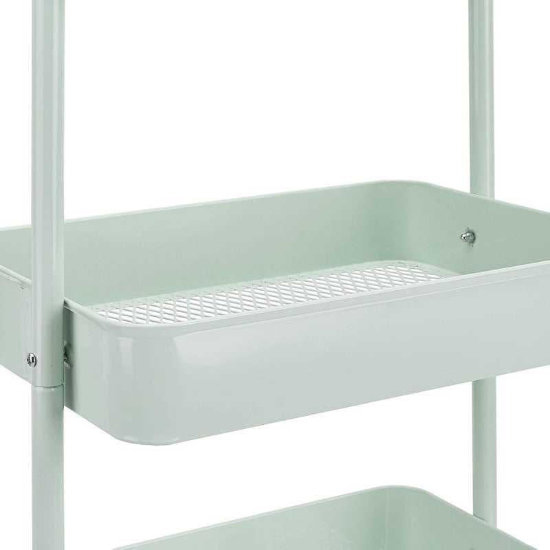 3-Tier Metal Rolling Utility or Kitchen Cart - Mint Green5