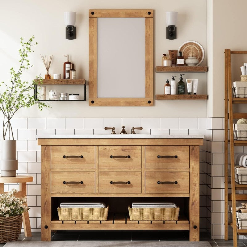 Bathroom Shelves over Toilet - Wall Mounted Floating Shelves Storage5