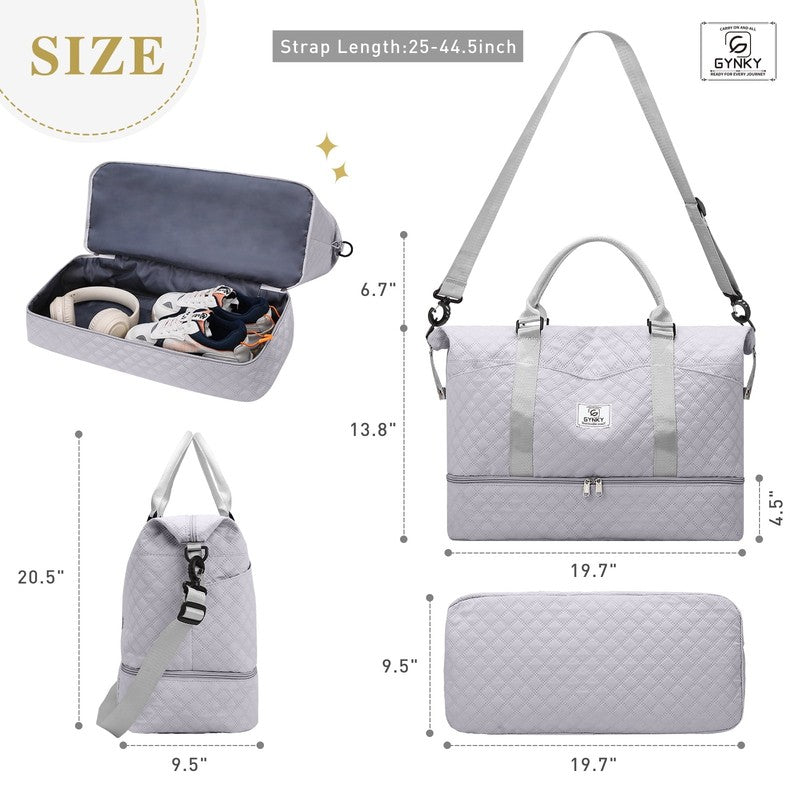 Travel Duffle Bag Weekender Bags for Women with Shoe Compartment Carry on Overni4