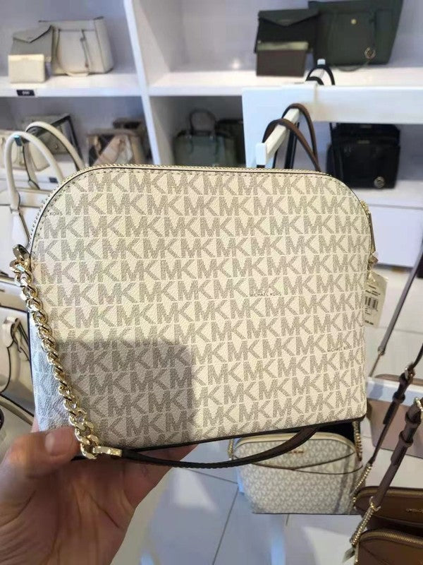 Women's Signature Canvas Crossbody Bag with Back Slip Pocket Vanilla1