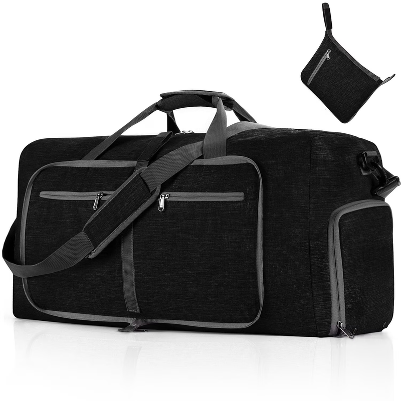 115L/85L/65L Large Duffle Bag, Foldable Travel Gym Bag with Shoe Compartment, Li0