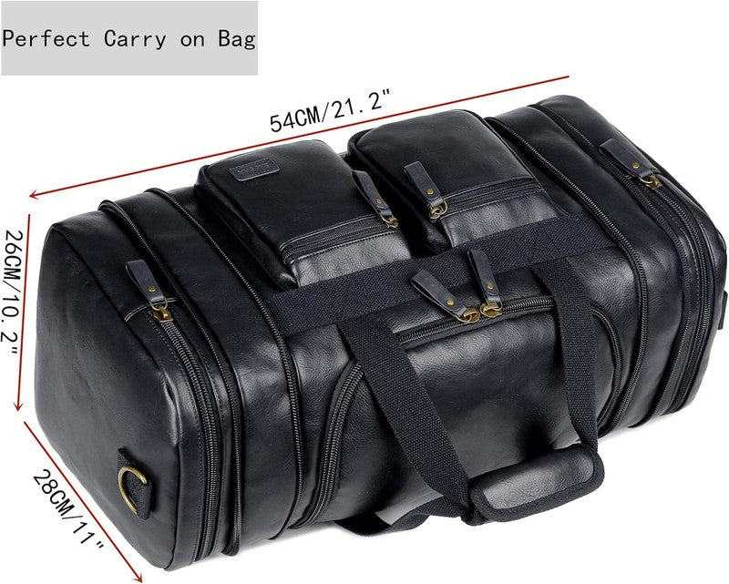 Vegan Leather Travel Duffel Bag Weekender Carry On Overnight Sports HB 214
