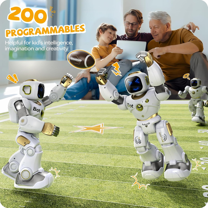 Gold Smart RC Robot for Kids Programmable Voice & App Control STEM Toy3