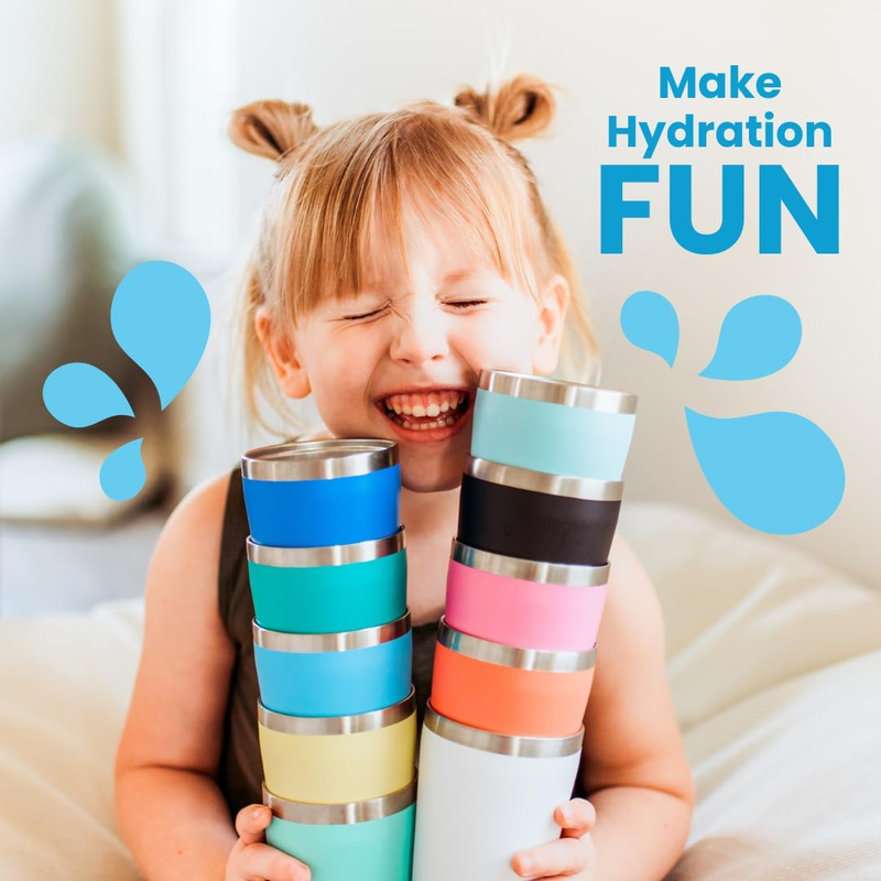 8oz Kids Stainless Steel Tumbler Cup Set 2 Stackable Straw Cups2