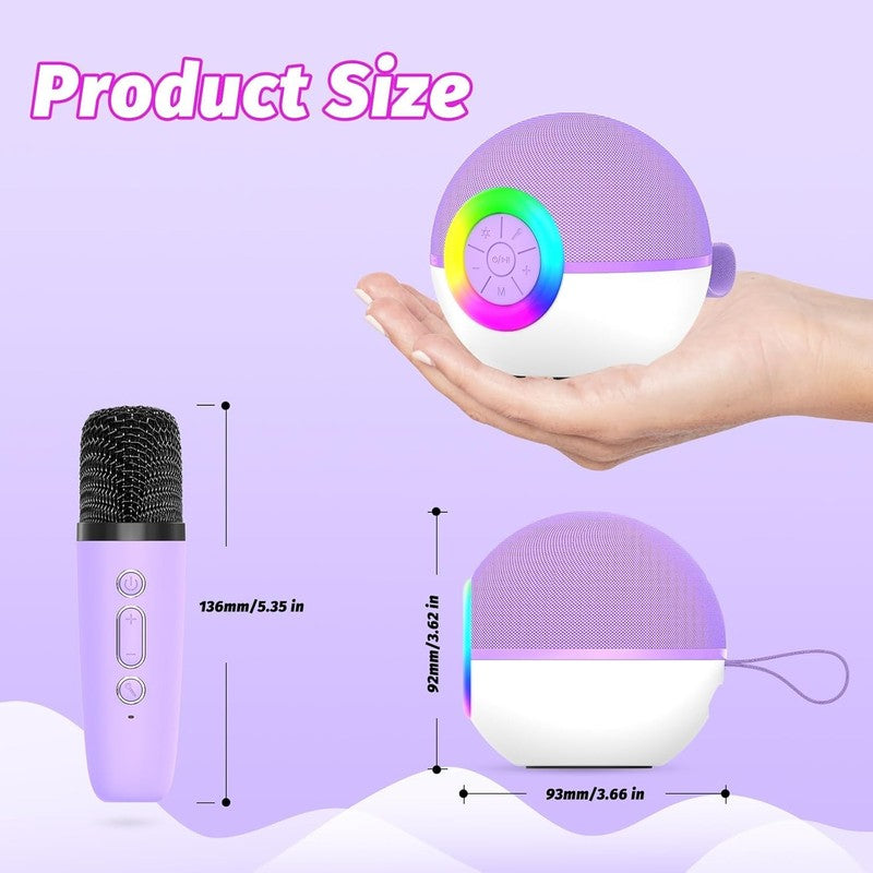 Portable Mini Karaoke Machine with Bluetooth & LED Light for Kids (Purple)2