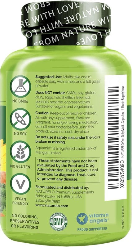 NATURELO Men's Daily Multivitamin - 120 Vegan Capsules for Energy & Health6