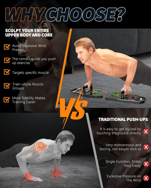 Push up Board, Pilates Bar & Fitness Accessories, 25 in 1 Foldable Push up Bar a3