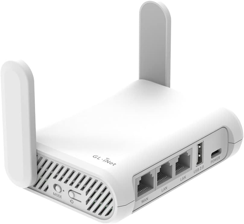 GL SFT1200 (Opal) Portable Wifi Travel Router, Mini VPN Wireless Router for Fibe0