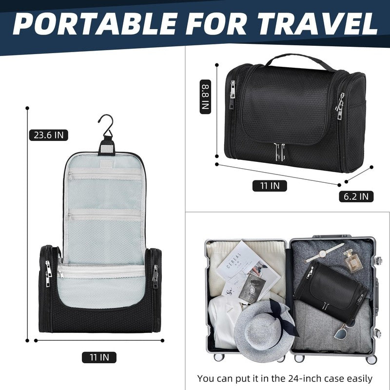 Large Hanging Toiletry Bag Travel Dopp Kit Water-Resistant for Men & Women Black5