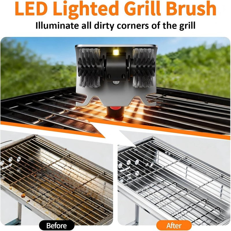 Rechargeable Electric BBQ Grill Brush, 2600Mah Battery, 2-Speed Power, LED Light3