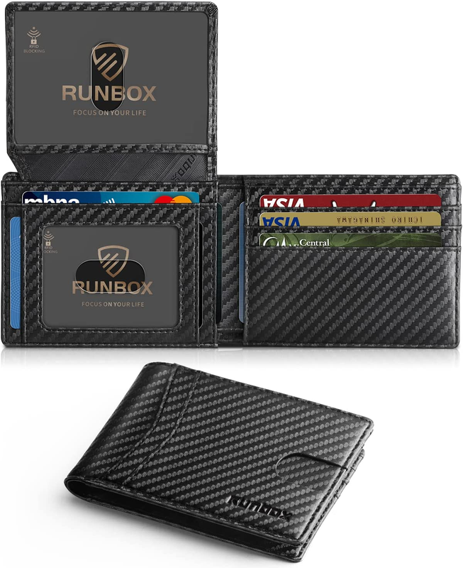 Wallet for Men Slim Rfid Leather 2 ID Window with Gift Box | Slim, Rfid, 2 ID Wi8