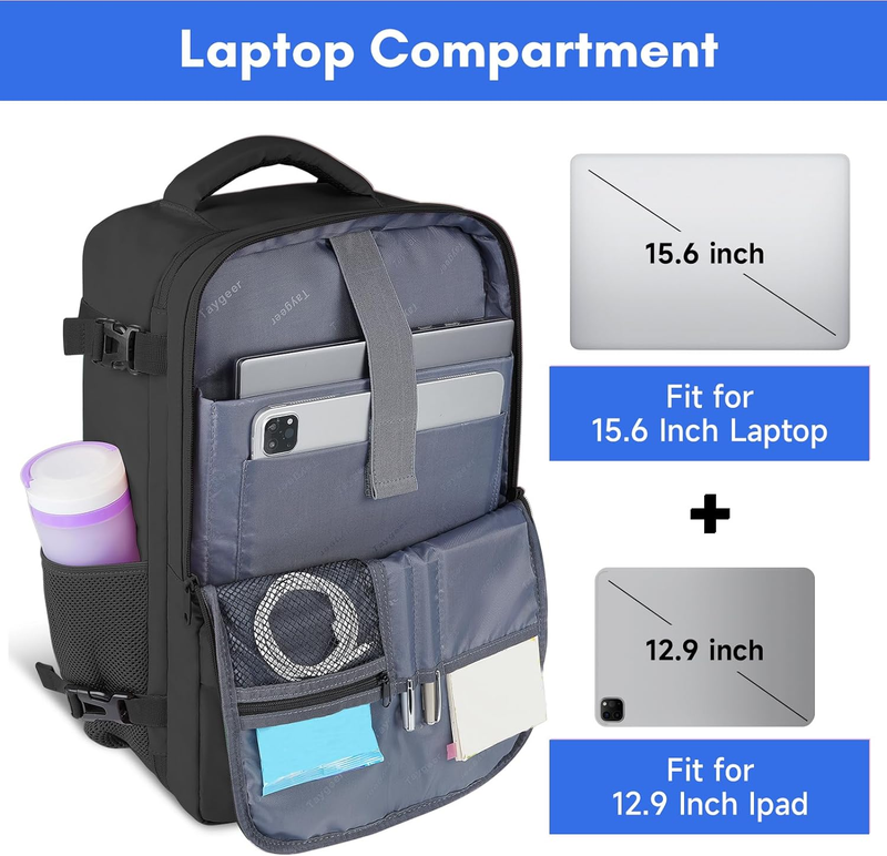 Travel Laptop Backpack for Men Women, Airplane Approved Travel Backpack Suitcase5