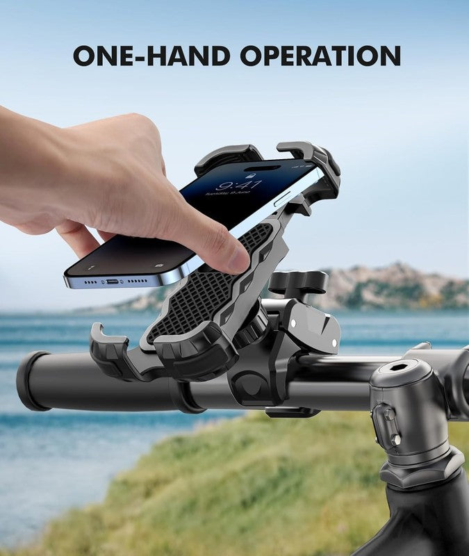 Motorcycle Bike Phone Mount 360° Rotatable Secure Lock Holder Fits 4.7-6.7"4