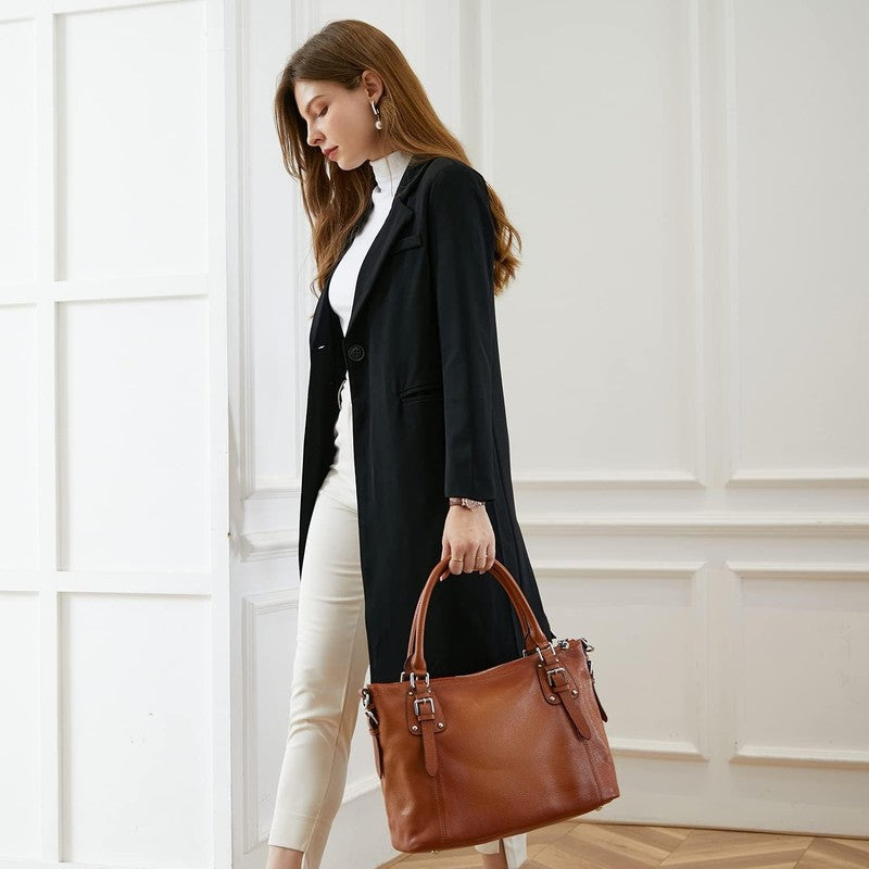 Genuine Leather Purses and Handbags for Women Tote Shoulder Bag Satchel Purse To7