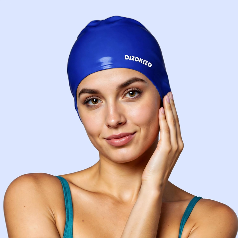 Unisex Silicone Swim Cap 2 Pack Waterproof Non Slip Swimming Cap6