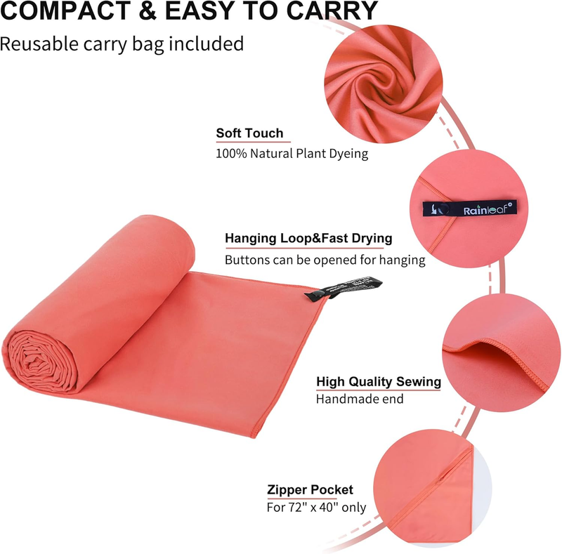 Microfiber Travel Towel Quick Dry Gym Camping Beach Pool Ultra Compact2