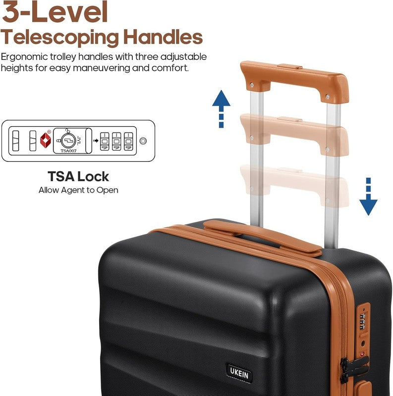 3 Piece Luggage Set w/ Backpack PC Carry On Spinner Hardshell Suitcase TSA Lock1