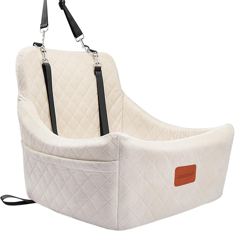 Dog Car Seat for Medium Dogs up to 35lbs Memory Foam Washable Anti Slip Beige0