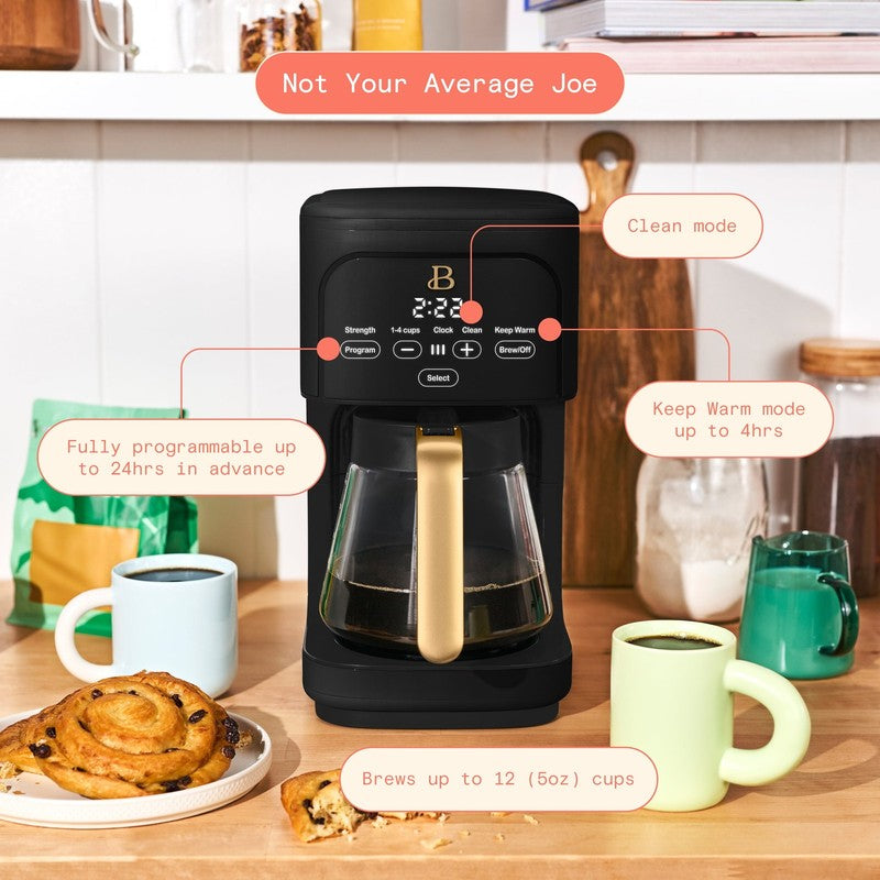 12 Cup Programmable Coffee Maker, Black Sesame by Drew Barrymore4
