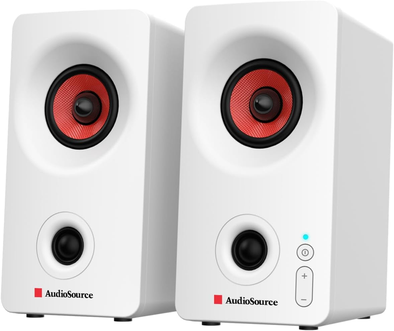 Bluetooth 5.3 PC Speakers USB C 2.0 Stereo AUX Dual Drivers Compact White10