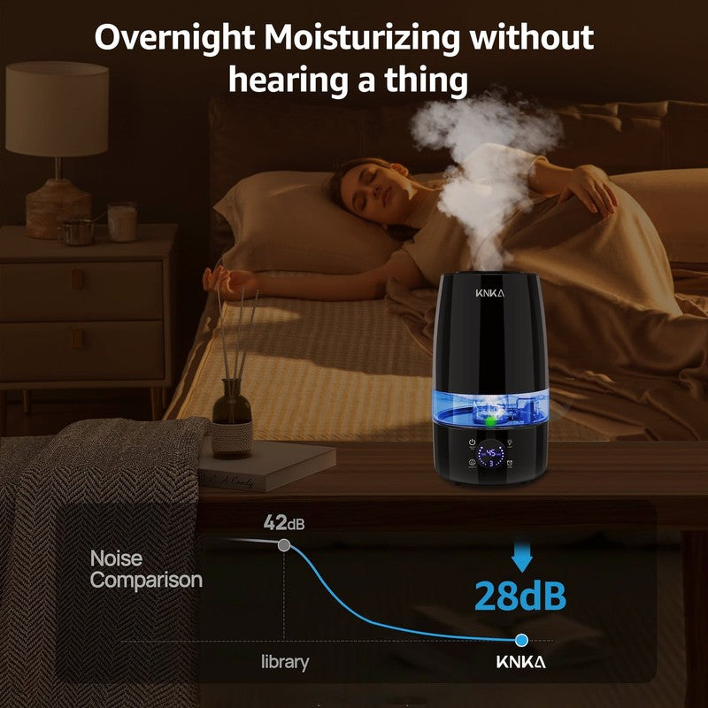4.5L Humidifier Quiet Auto Humidity Control Oil Diffuser 40H Runtime Top Fill4