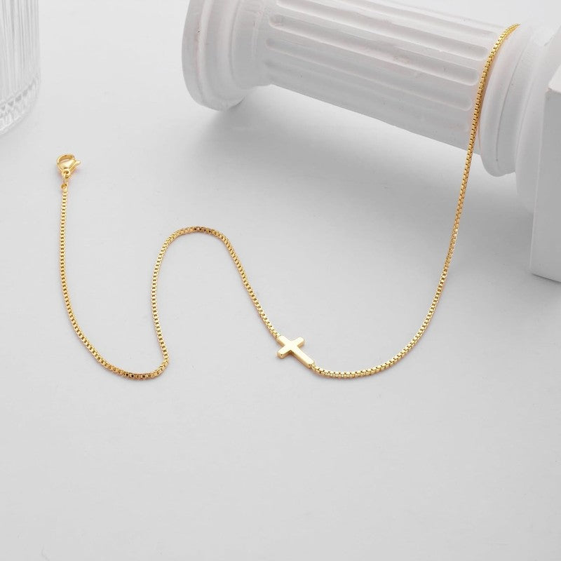 14K Gold/Silver Plated Dainty Cross Necklace for Women Religious Gift Jewelry3