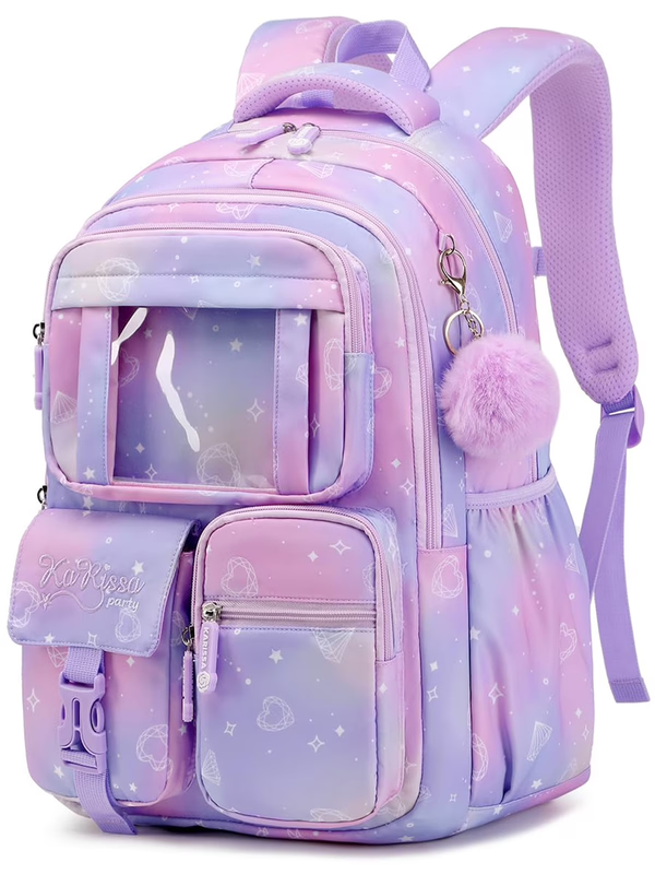 Girls Kawaii Ita Backpack Water Resistant School Bookbag Purple11