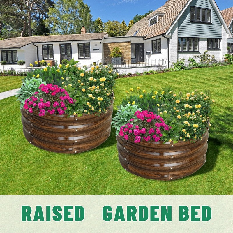Galvanized Raised Garden Bed, 2Pcs 2X2X1Ft Outdoor Raised Beds Kit for Vegetable2