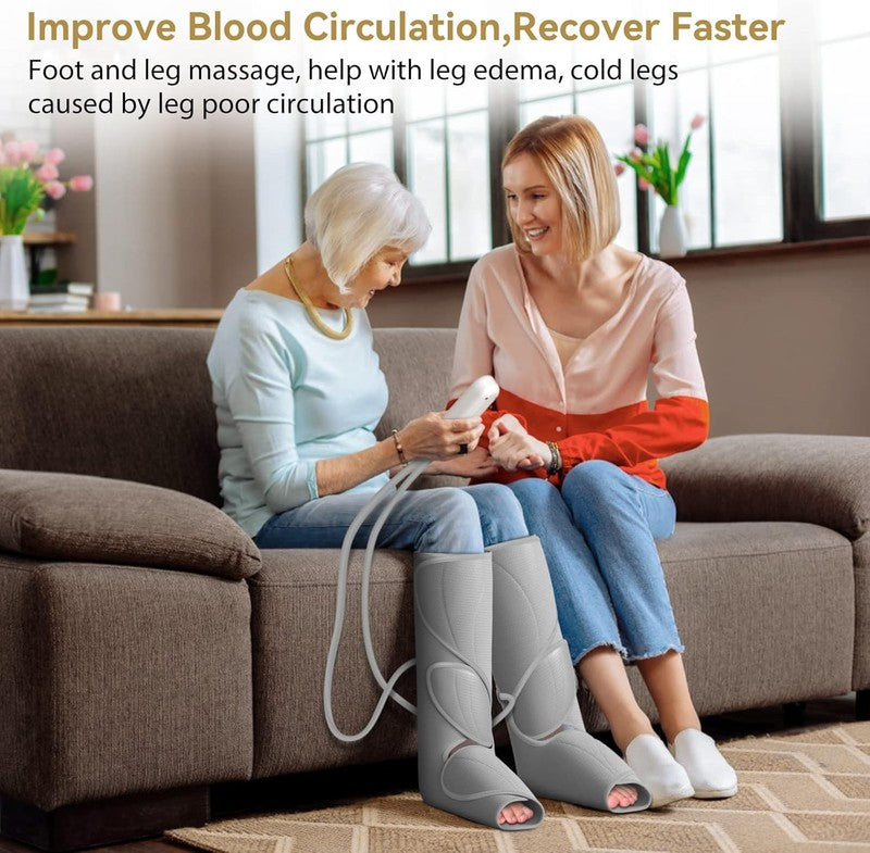 Air Compression Leg & Foot Massager for Pain, Swelling, Circulation, Gift2