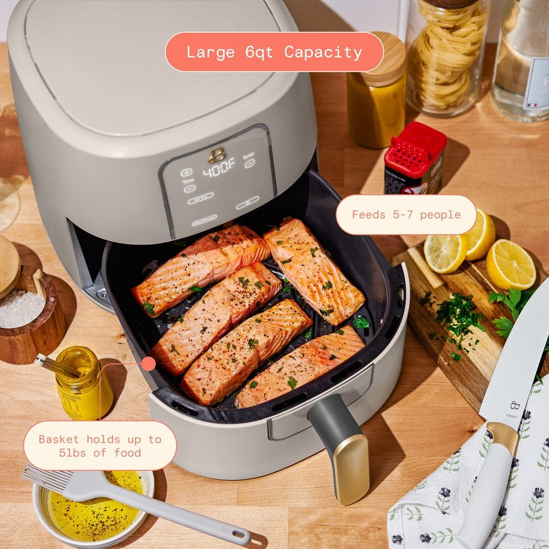 6 Qt Air Fryer w/ Turbocrisp Technology Evergood Ceramic Nonstick Porcini Taupe5
