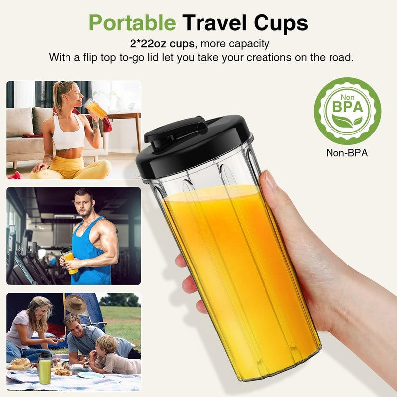 1000W Personal Smoothie Blender with Coffee Grinder, 12-Piece Set4