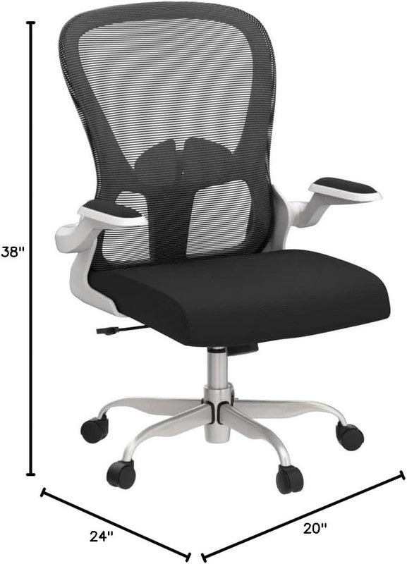 Ergonomic Mesh Office Chair Swivel Desk Chair Flip Up Arms Lumbar Support1