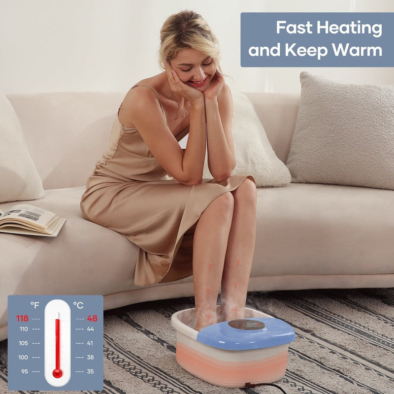 Foot Spa Bath Massager with Heat, Bubbles & Vibration – Blue for Relaxation3