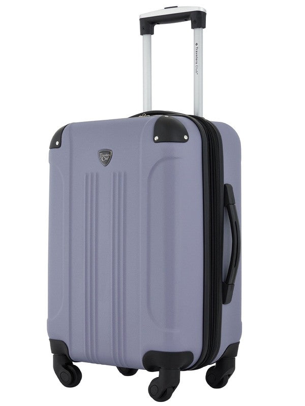 20 Inch Expandable Rolling Hard Side Carry On Luggage Blue Granite1